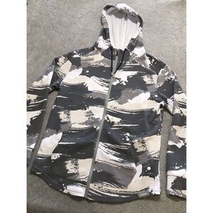 Legends Hoodie Mens Small Gray Camo Sweater Full Zip Outdoor‎ Hooded